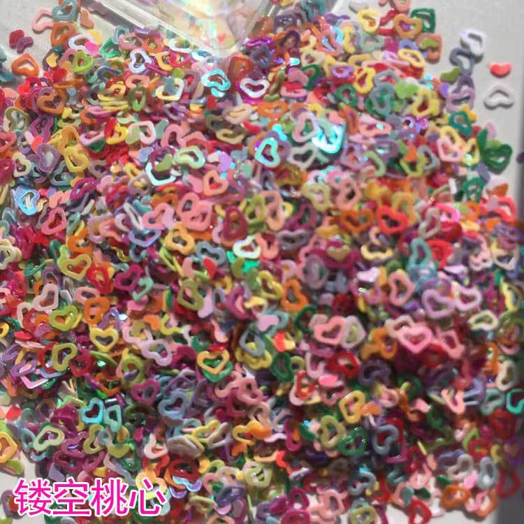 Wholesale 35g mixed color five-star peach heart leaves, maple leaves, flower glitter, slime crystal mud, drip glue, handmade DIY material